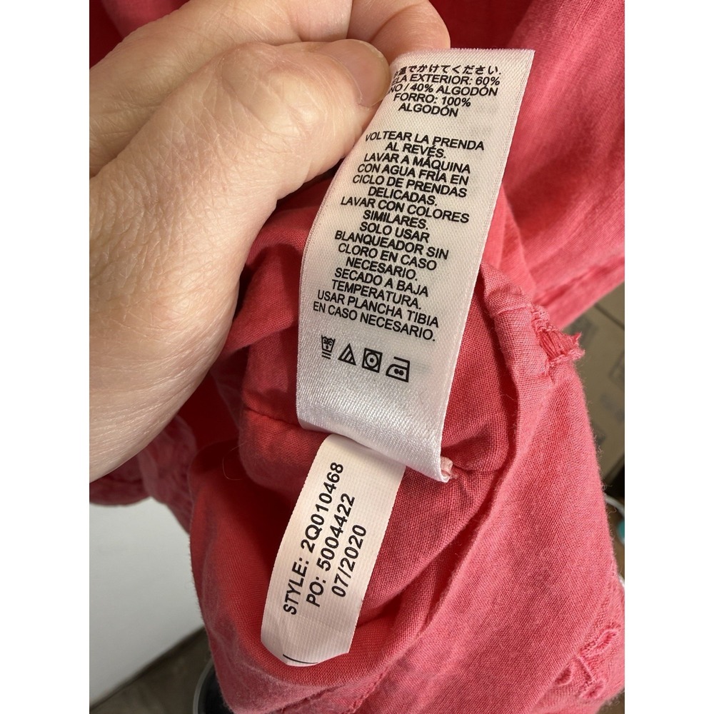 Vineyard Vines Paradise Pink Flutter Sleeve Linen Blend Dress Embroidered Size 8 - Picture 7 of 7